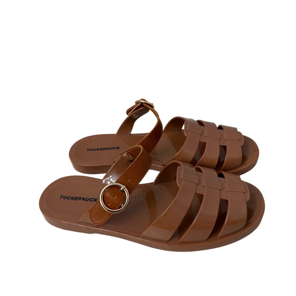 Tuckernuck Cognac Riley Jelly Sandals Womens Size 6-7
